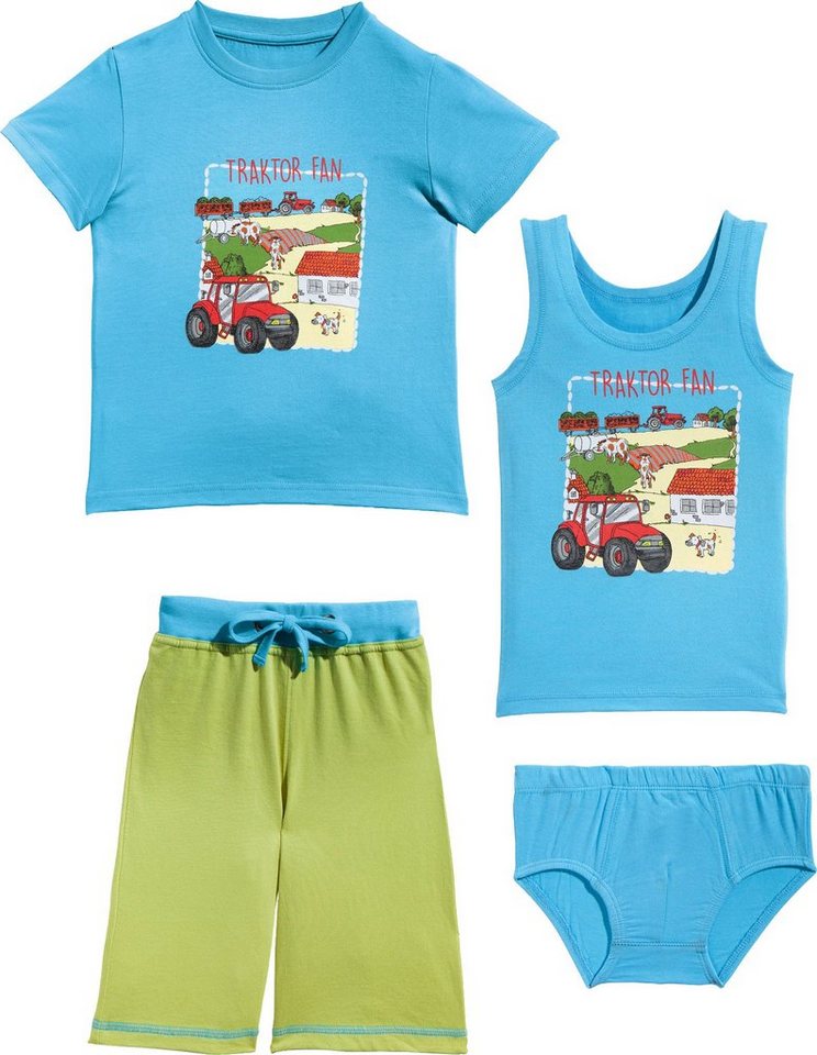 Erwin Müller Pyjama Jungen-Wäsche-Set 4-tlg. Single-Jersey gemustert von Erwin Müller