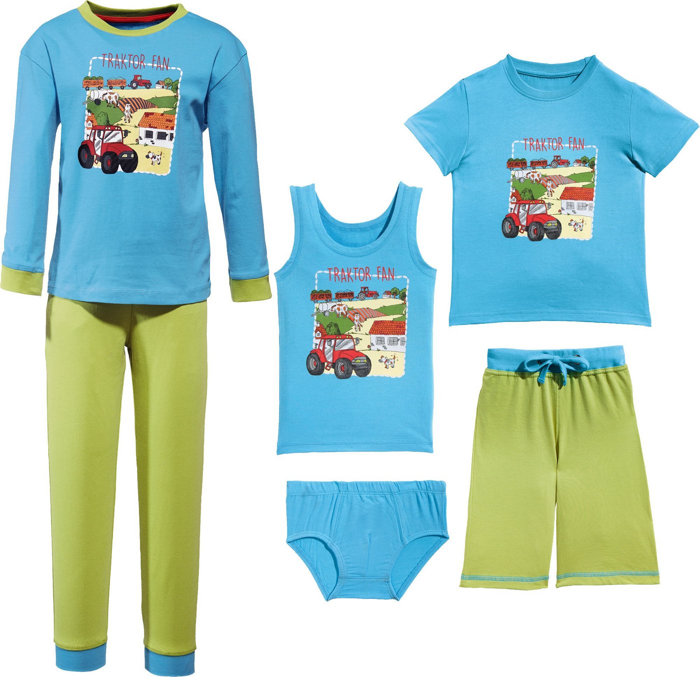 Erwin Müller Pyjama Jungen-Wäsche-Set 6-tlg. Single-Jersey gemustert von Erwin Müller