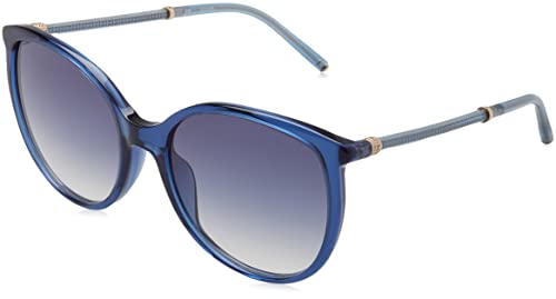 Escada SESD49 Brille, Shiny Transparent Blue, 57 für Damen, Glänzend/Transparent/Blau von Escada