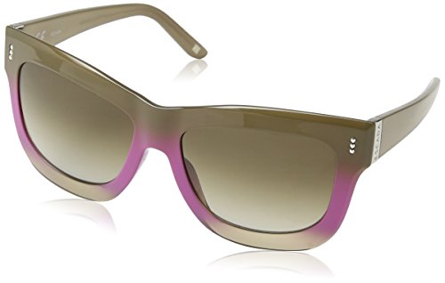 Escada Sonnenbrille Damen SES393 Wayfarer Sonnenbrille 56mm, Shiny Milky Khaki von Escada