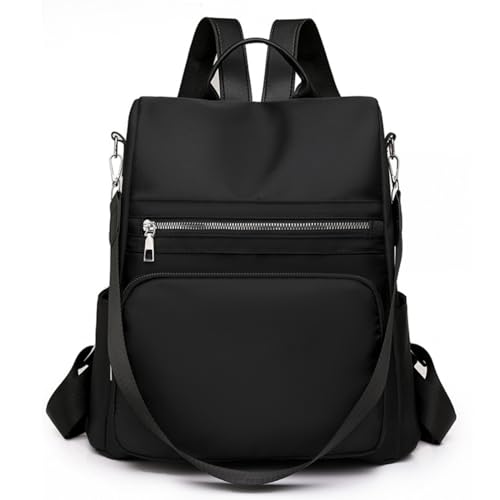 Eshow Rucksack Damen klein, Moderner Cityrucksack, Eleganter Minirucksack zur Schule Arbeit Reise, Schwarz, Große Kapazität von Eshow