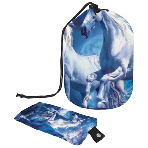 Eslifey Reise-Kosmetiktasche, Make-up-Tasche, multifunktionaler Kulturbeutel, runder Organizer, Aufbewahrungstasche, Einhörner in blauer Galaxie, mehrfarbig, 9.9x6.9in/25.2x17.6cm Eslifey Reise-Kosmetiktasche, Make-up-Tasche, multifunktionaler Kulturbeutel, runder Organizer, Aufbewahrungstasche, Einhörner in blauer Galaxie, mehrfarbig, 9.9x6.9in/25.2x17.6cm von Eslifey