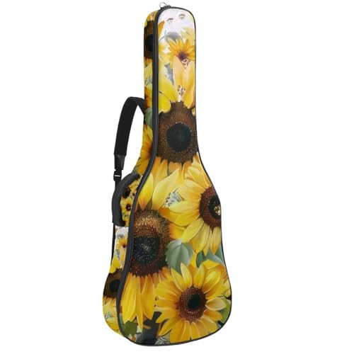 Eslifey Tasche für Akustikgitarre, Gelb, Blumenmuster, Sonnenblumen, verstellbarer Schultergurt, Gitarrenkoffer, Gigbag 101,6 cm, 104,7 cm, 106,7, mehrfarbig, 42.9x16.9x4.7 in, Taschen-Organizer Eslifey Tasche für Akustikgitarre, Gelb, Blumenmuster, Sonnenblumen, verstellbarer Schultergurt, Gitarrenkoffer, Gigbag 101,6 cm, 104,7 cm, 106,7, mehrfarbig, 42.9x16.9x4.7 in, Taschen-Organizer von Eslifey