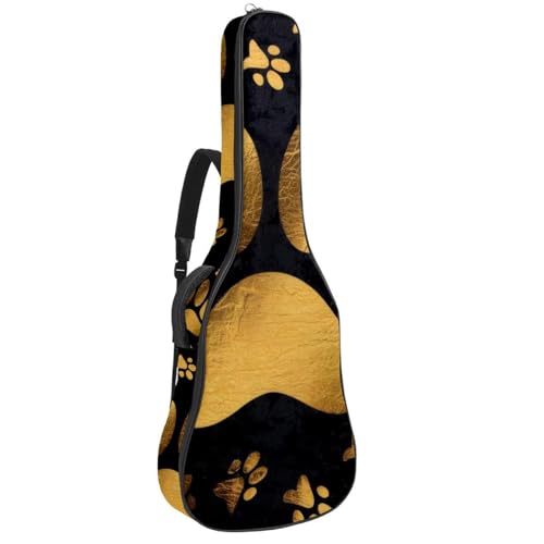 Eslifey Tasche für Akustikgitarre, goldfarben, Hundepfotenmuster, verstellbarer Schultergurt, Gitarrenkoffer, Gigbag 101,6 cm, 104,4 cm, 106,, mehrfarbig, 42.9x16.9x4.7 in, Taschen-Organizer Eslifey Tasche für Akustikgitarre, goldfarben, Hundepfotenmuster, verstellbarer Schultergurt, Gitarrenkoffer, Gigbag 101,6 cm, 104,4 cm, 106,, mehrfarbig, 42.9x16.9x4.7 in, Taschen-Organizer von Eslifey