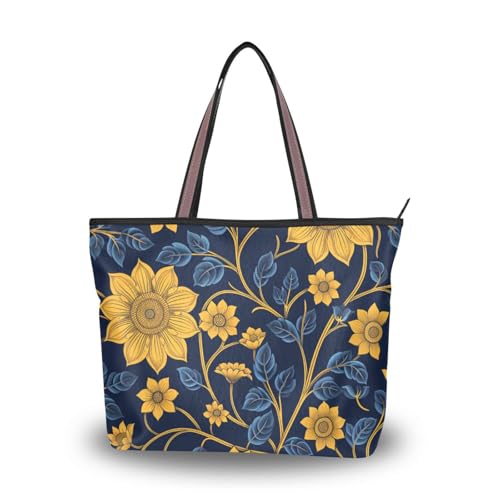Art Floral Ethnic Gold Blue silk fabric zippered travel tote bag stylish satchel handbags for women Art Floral Ethnic Gold Blue silk fabric zippered travel tote bag stylish satchel handbags for women von EtherSpher