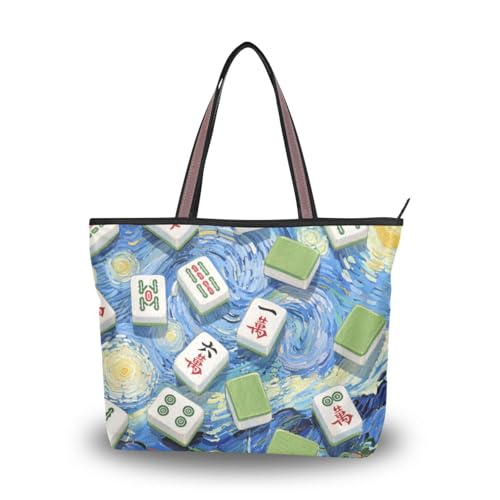 Art Painting Blue Chinese Mahjong Silk Fabric zippered crossbody handbags stylish satchel handbags for women Art Painting Blue Chinese Mahjong Silk Fabric zippered crossbody handbags stylish satchel handbags for women von EtherSpher