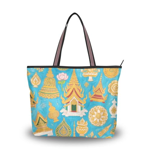 Art Paintings Vintage Thailand Blue silk fabric zippered tote bag purse trendy leather handbags for women Art Paintings Vintage Thailand Blue silk fabric zippered tote bag purse trendy leather handbags for women von EtherSpher