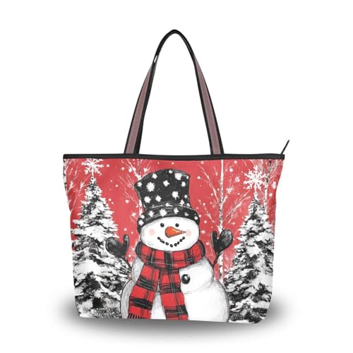 Cartoon Cute White Merry Christmas Snowman Silk Fabric zippered work tote bags reusable bags for women handbag Cartoon Cute White Merry Christmas Snowman Silk Fabric zippered work tote bags reusable bags for women handbag von EtherSpher
