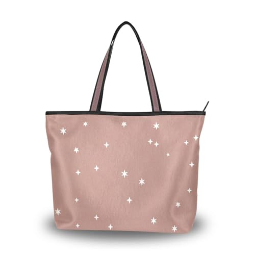 Childish Star and Moon Brown silk fabric zippered tote bag women reusable handbags for women trendy Childish Star and Moon Brown silk fabric zippered tote bag women reusable handbags for women trendy von EtherSpher