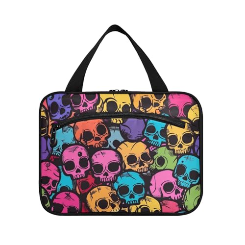 EtherSpher Bunte Cartoon-Totenkull-hängende Kulturtasche für Herren mit Haken, Designer-Accessoires, Kulturbeutel zum Aufhängen, Zubehör für Frauen, Reisen, Brochas, Maquillaje L, Bunte EtherSpher Bunte Cartoon-Totenkull-hängende Kulturtasche für Herren mit Haken, Designer-Accessoires, Kulturbeutel zum Aufhängen, Zubehör für Frauen, Reisen, Brochas, Maquillaje L, Bunte von EtherSpher
