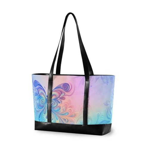 EtherSpher Dreamy Colorful Vivid Butterfly Portable Bag for women 14 with zipper canvas tote bag for office with diaper bolso para laptop mujer EtherSpher Dreamy Colorful Vivid Butterfly Portable Bag for women 14 with zipper canvas tote bag for office with diaper bolso para laptop mujer von EtherSpher