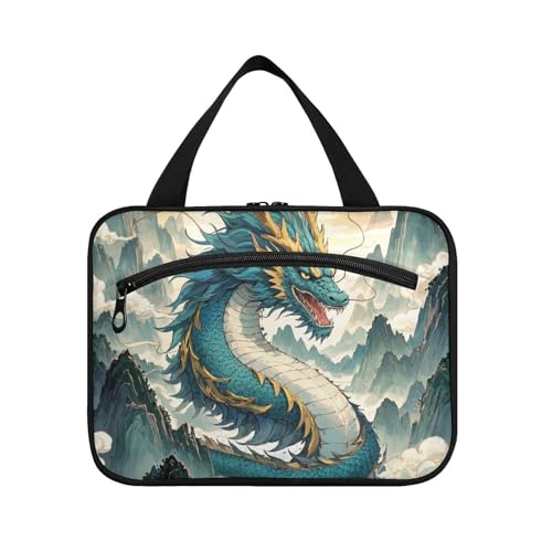 EtherSpher Kulturbeutel für Herren, Motiv: Bergwolken, chinesischer Drache, zum Aufhängen, mit Haken, schicker Designer-Rasierset, Tasche für Männer und Erwachsene, Rucksackreisen, Organizer de EtherSpher Kulturbeutel für Herren, Motiv: Bergwolken, chinesischer Drache, zum Aufhängen, mit Haken, schicker Designer-Rasierset, Tasche für Männer und Erwachsene, Rucksackreisen, Organizer de von EtherSpher