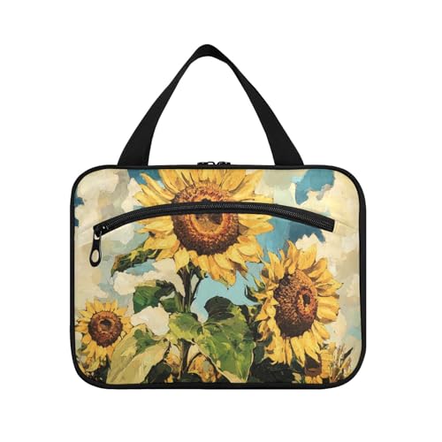 EtherSpher Kulturbeutel für Herren, Motiv: Sonnenblumen, Ölgemälde, Gelb, mit Haken, Designer-Essentials, hängende Kulturbeutel für Reisende, Reisen, Größe L, Sonnenblumen-Ölgemälde, Gelb, Large EtherSpher Kulturbeutel für Herren, Motiv: Sonnenblumen, Ölgemälde, Gelb, mit Haken, Designer-Essentials, hängende Kulturbeutel für Reisende, Reisen, Größe L, Sonnenblumen-Ölgemälde, Gelb, Large von EtherSpher