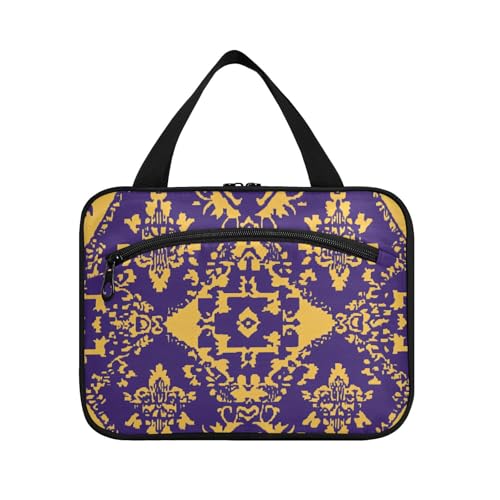 EtherSpher Kulturbeutel im Landhausstil mit Blumenmuster, zum Aufhängen, für Herren, mit Haken, tragbarer Designer-Kulturbeutel für Mütter, Reisen, Kosmetik, Mujer, Para, Cartera, L, Violett und Gelb EtherSpher Kulturbeutel im Landhausstil mit Blumenmuster, zum Aufhängen, für Herren, mit Haken, tragbarer Designer-Kulturbeutel für Mütter, Reisen, Kosmetik, Mujer, Para, Cartera, L, Violett und Gelb von EtherSpher