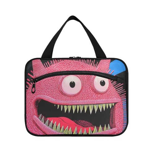 EtherSpher Rote Monster süße Hängetasche für Männer auf Reisen mit Haken, Designerzubehör, Make-up-Tasche für Reisezubehör, Toilette, Cartera para maquillaje L, Rotes Monster, niedlich, Large EtherSpher Rote Monster süße Hängetasche für Männer auf Reisen mit Haken, Designerzubehör, Make-up-Tasche für Reisezubehör, Toilette, Cartera para maquillaje L, Rotes Monster, niedlich, Large von EtherSpher