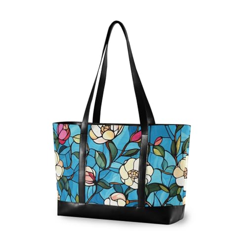 EtherSpher Stained Glass Blooming Rose Flower Sturdy bag for women 14 with zipper tote bags for work for nurse work with bolsas para computadoras de mujer EtherSpher Stained Glass Blooming Rose Flower Sturdy bag for women 14 with zipper tote bags for work for nurse work with bolsas para computadoras de mujer von EtherSpher