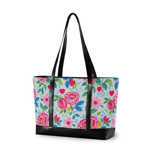 EtherSpher Vintage Rose Floral Blue Peach Classy Tote Bag for women 14 with zipper work bag with laptop for flight with maletin ejecutivo para mujer EtherSpher Vintage Rose Floral Blue Peach Classy Tote Bag for women 14 with zipper work bag with laptop for flight with maletin ejecutivo para mujer von EtherSpher
