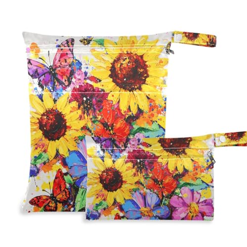 EtherSpher Wickeltasche, Motiv: Frühlingsblumen, Sonnenblume, bunt, schmutzabweisend, groß, 2 Stück, wichtige Gegenstände mit Griffen für Fitnessstudio, Baden EtherSpher Wickeltasche, Motiv: Frühlingsblumen, Sonnenblume, bunt, schmutzabweisend, groß, 2 Stück, wichtige Gegenstände mit Griffen für Fitnessstudio, Baden von EtherSpher