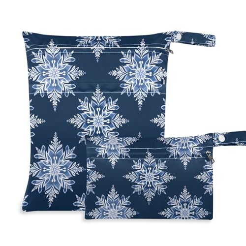 EtherSpher Wickeltasche im nautischen Strand-Stil, Schneeflocken, Safari, Weihnachten, schmutzabweisend, wasserdicht, 2 Stück, wichtige Gegenstände mit Griffen für Kindertagesstätte, Baden EtherSpher Wickeltasche im nautischen Strand-Stil, Schneeflocken, Safari, Weihnachten, schmutzabweisend, wasserdicht, 2 Stück, wichtige Gegenstände mit Griffen für Kindertagesstätte, Baden von EtherSpher