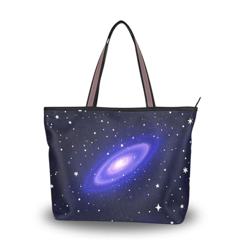 Galaxy Sparkling Dark Blue silk fabric zippered travel tote bag summer chick crossbody handbags for women Galaxy Sparkling Dark Blue silk fabric zippered travel tote bag summer chick crossbody handbags for women von EtherSpher