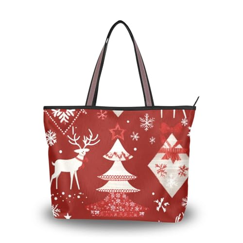 Merry Christmas Red Snowflake Cartoon Cute White Penguin silk fabric zippered tote bag women summer chick tote handbags for women Merry Christmas Red Snowflake Cartoon Cute White Penguin silk fabric zippered tote bag women summer chick tote handbags for women von EtherSpher