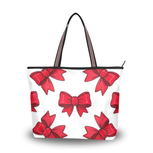 Süße Cartoon-Schleife, roter Seidenstoff, mit Reißverschluss, Handtasche für Damen, wiederverwendbar, große Geldbörsen und Handtaschen Süße Cartoon-Schleife, roter Seidenstoff, mit Reißverschluss, Handtasche für Damen, wiederverwendbar, große Geldbörsen und Handtaschen von EtherSpher