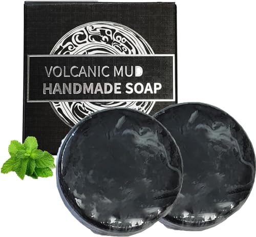 Ballboyz Face Soap,Natural Volcanic Mud Soap, ballboyz soap,Black Soap Bar with Bubble Net,for Men Women Teens Facical,Suitable For All Skin Types (2 pcs) von Eunmsi