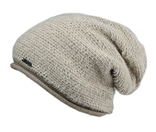 Ever Bloom Beanie Mütze Damen Herren, Unisex Designer Strickmütze Slouch, made in EU, Warme Weiche Wintermütze Haube mit Thermo Fleece Innenfutter, Hochwertig, Mütze Farben:Taupe von Ever Bloom