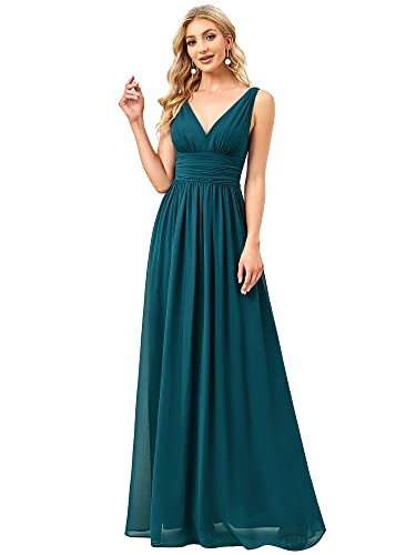 Ever-Pretty Damen A-Linie V-Ausschnitt Elegant Empire Chiffon Brautjungfernkleider Blaugrün 40 Ever-Pretty Damen A-Linie V-Ausschnitt Elegant Empire Chiffon Brautjungfernkleider Blaugrün 40 von Ever-Pretty