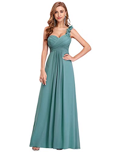 Ever-Pretty Damen-Kleid Plissée aus Musselin, mit Trägern und Blumen (09768), 44 von Ever-Pretty