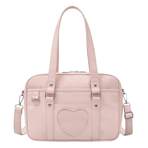 EviKoo Heart JK Uniform Bag | Mädchen Japanische Handtaschen - Schultertasche Trendy Tasche für Schule und Uni - Mädchen Lolita Umhängetasche geeignet für viele Anlässe, peach pink, 35 EU EviKoo Heart JK Uniform Bag | Mädchen Japanische Handtaschen - Schultertasche Trendy Tasche für Schule und Uni - Mädchen Lolita Umhängetasche geeignet für viele Anlässe, peach pink, 35 EU von EviKoo