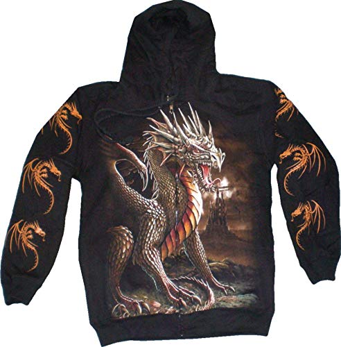 Evil Wear Herren Damen Sweatshirt Hoodie schwarz Motiv Drache Kapuzen Pullover S-XL: : L von Evil Wear