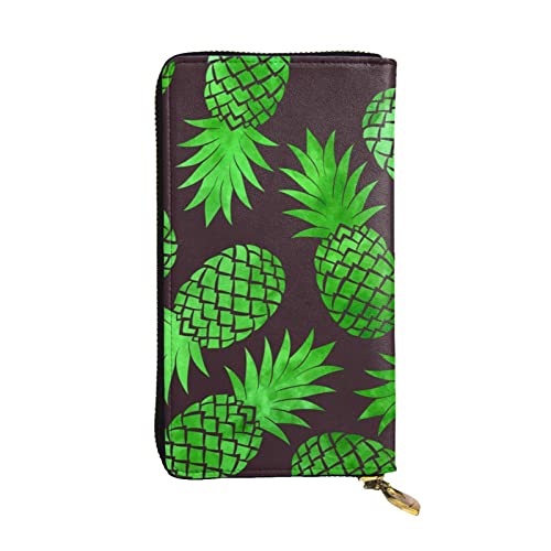 Evius Pineapple Art Geldbörse Herren Geldbörsen Personalisierte Geldbörse für Männer Leder Billfold Herren Geldbörsen mit Münzfach Reißverschluss Geldtasche für Männer Ideal zum Tragen für Business von Evius