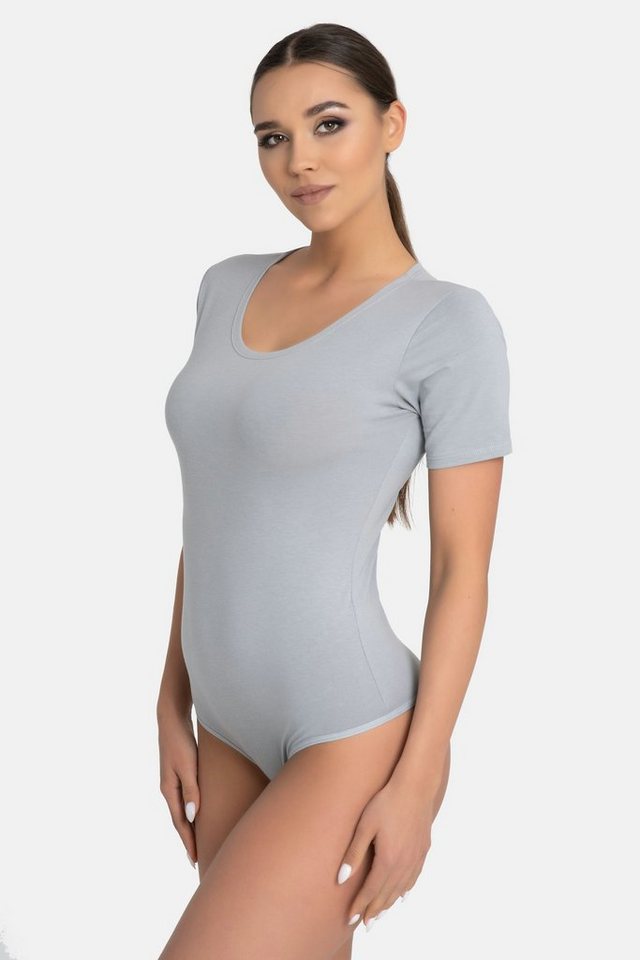 Evoni Body Damen Kurzarmbody Rundhals Bodysuit von Evoni