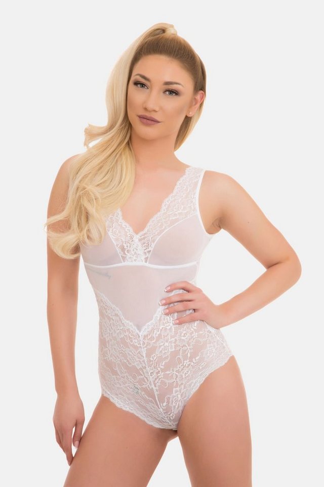 Evoni Body Damen sexy Tüllbody Spitzenslip von Evoni