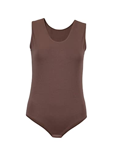 Evoni Damen Body ärmellos S braun von Evoni