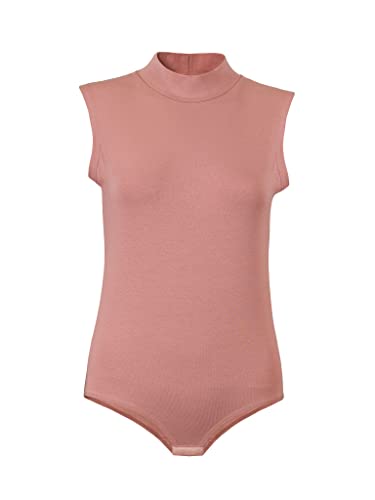 Evoni Damen Body ärmellos mit Halbkragen XXL Rose von Evoni