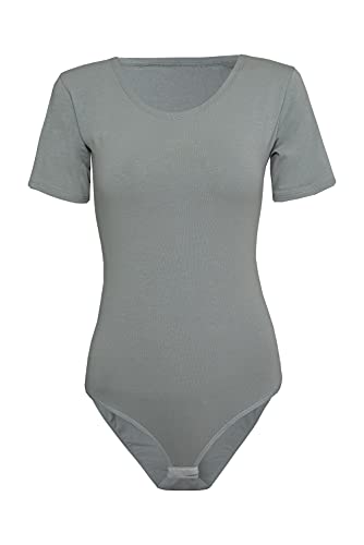 Evoni Damen Body kurzarm grau M von Evoni