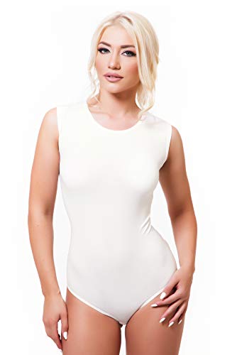 Evoni Damen Body mit Spitzenrücken L Creme von Evoni