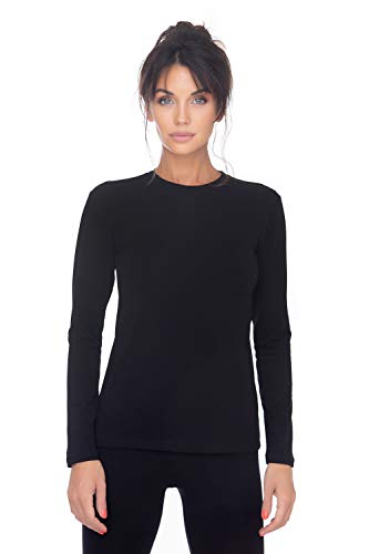 Evoni Damen Langarmshirt Thermoshirt XXL schwarz von Evoni