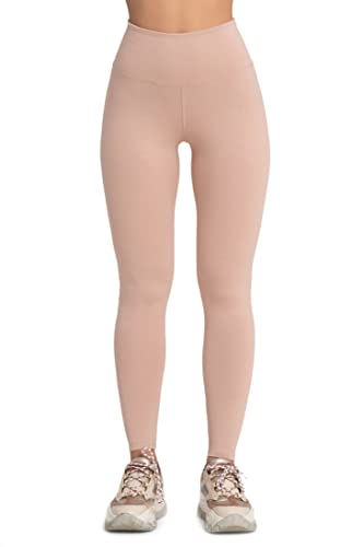 Evoni Damen Leggings aus Baumwolle (as3, Numeric, Numeric_34, Regular, Regular, Hellbraun) von Evoni