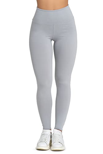 Evoni Damen Leggings aus Baumwolle (as3, Numeric, Numeric_38, Regular, Regular, Grau) von Evoni