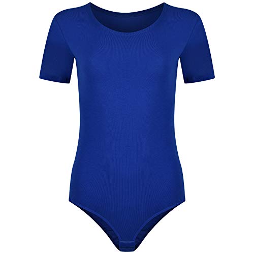 Evoni Damenbody mit kurzen Ärmeln und Rundhals I Damen T-Shirt I Bodysuit Women I Unterzieh-Body I Kurzarm-Body mit optimaler Passform Royal Blue S von Evoni