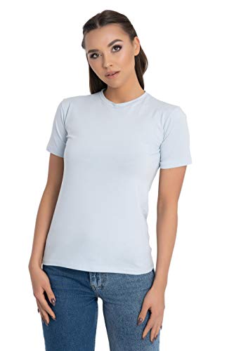 Evoni Damen T-Shirt Kurzarm hellblau S von Evoni