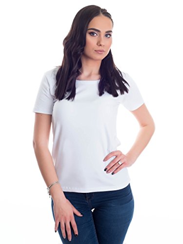 Evoni Damen T-Shirt Kurzarm weiß XL von Evoni