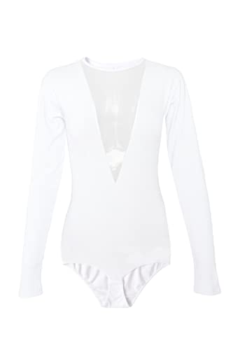 Evoni Damenbody In Weiß Langarmbody Ballettbody Damen Sportbody Gr.L=40 von Evoni