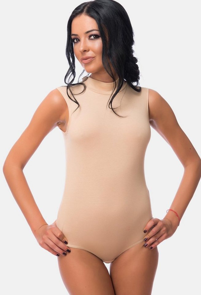 Evoni Stringbody Damen Bodysuit ärmellos Halbkragen von Evoni