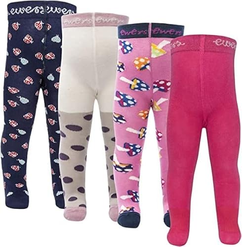 EWERS 4er-Pack ÜBERRASCHUNGSPAKET SONDERPOSTEN Baby- & Kinderstrumpfhosen - individuell gefüllt - 4 Strumpfhosen aus Baumwolle für Mädchen, MADE IN EUROPE, Bunt, Größe 74 von EWERS