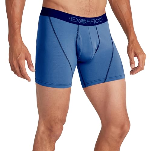 ExOfficio Herren Give-n-go Sport 2.0 6'' Boxer Brief Retroshorts, Lagoon/Stahlblau, Large von ExOfficio