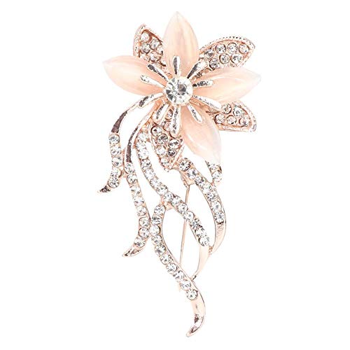 Exblue Frauen Brosche, Mode Legierung Blume Elegante Strass Pin Anstecknadel Brosche für Kleidung Kleid Dekoration Schmuck von Exblue